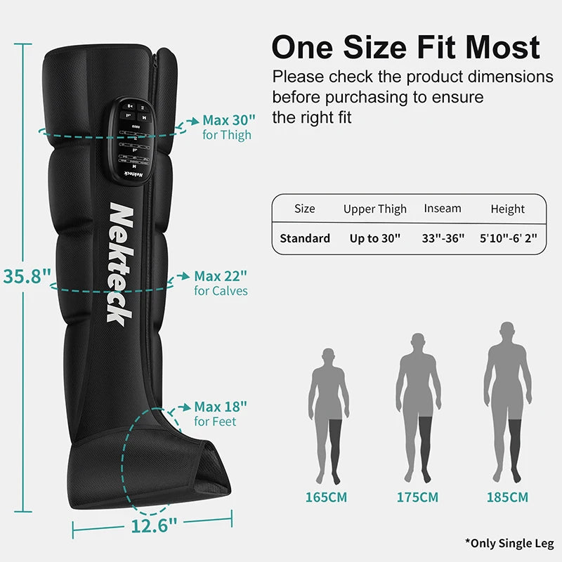 Nekteck Air Pressure Leg Massager For Calf Compression Boots