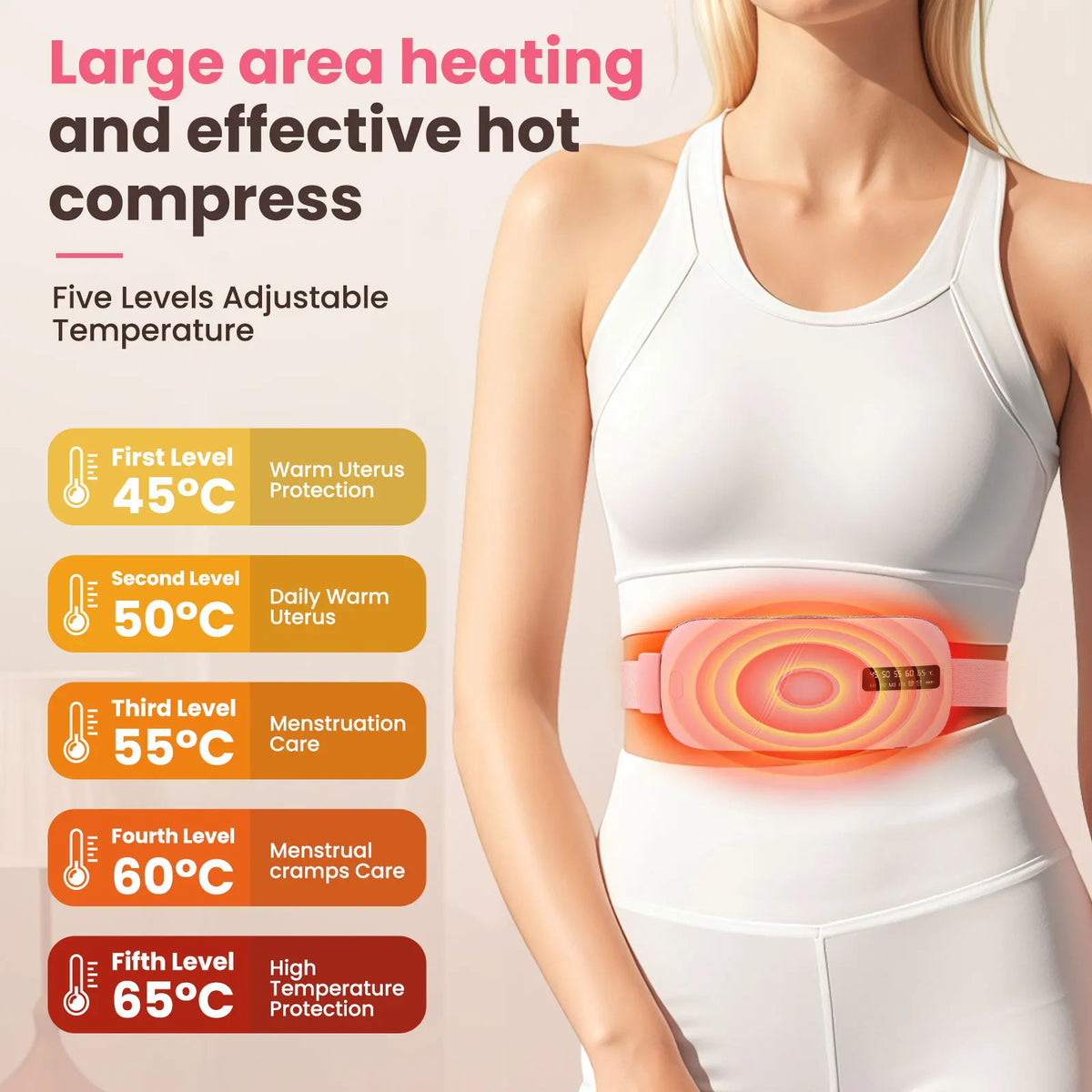 Pastsky Electric Heating Vibration Waist Massage Belt For Menstrual Relief