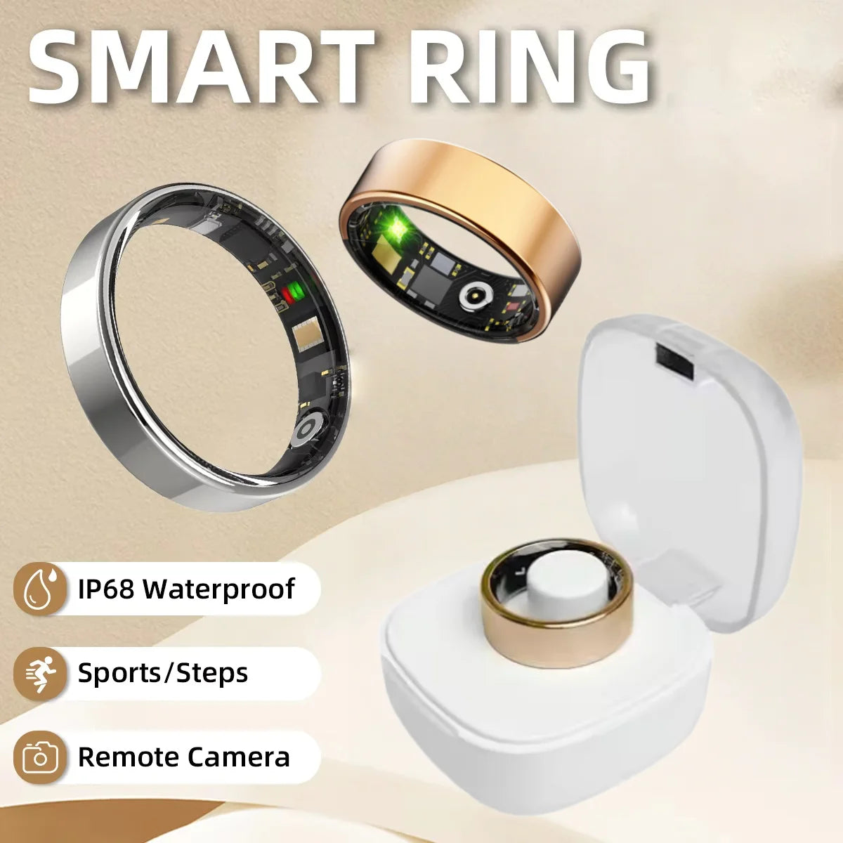 Premium Smart Ring With Bluetooth Call And Heart Rate Monitor