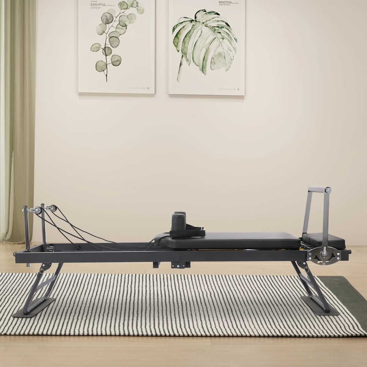 Portable Foldable Pilates Reformer Machine With Adjustable Springs