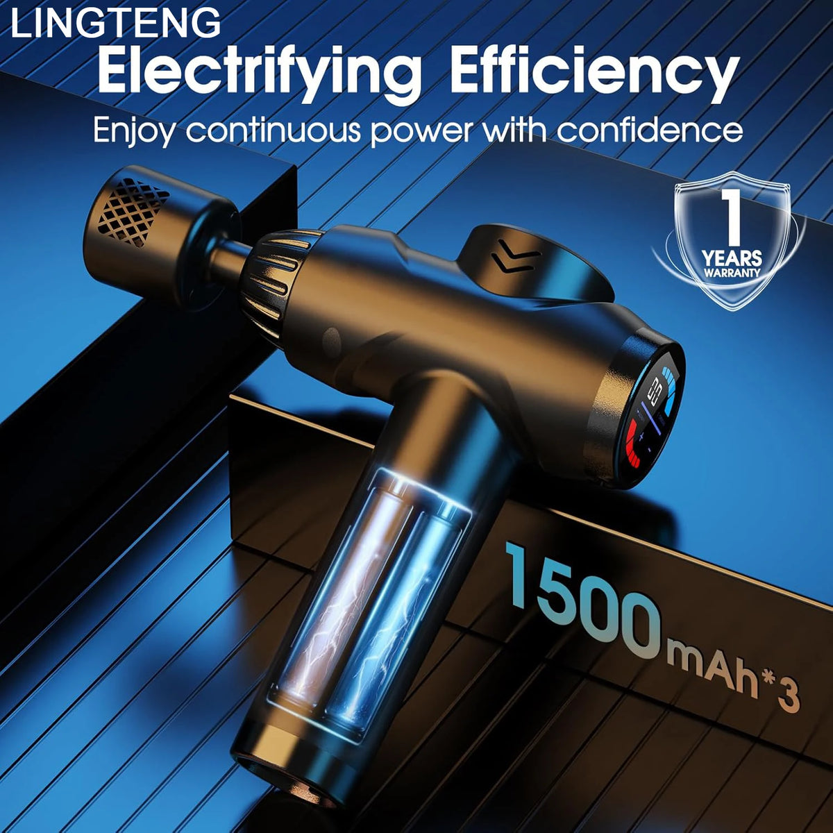 Lingteng Deep Tissue Massage Gun With Hot And Cold Therapy