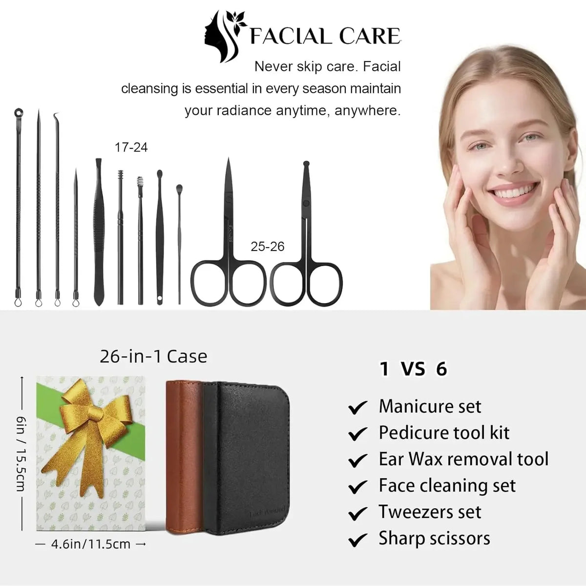 Professional Stainless Steel Manicure Pedicure Grooming Tool Set