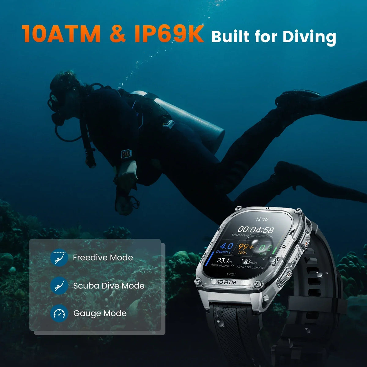 Kospet Tank M4 Smart Watch With GPS And Health Tracking