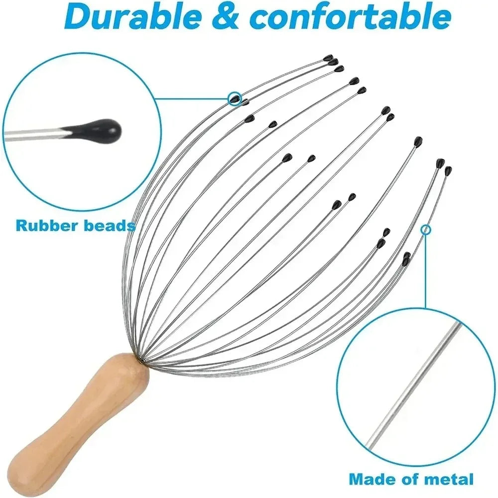 Manual 24 Finger Octopus Scalp Massager For Comfortable Relief