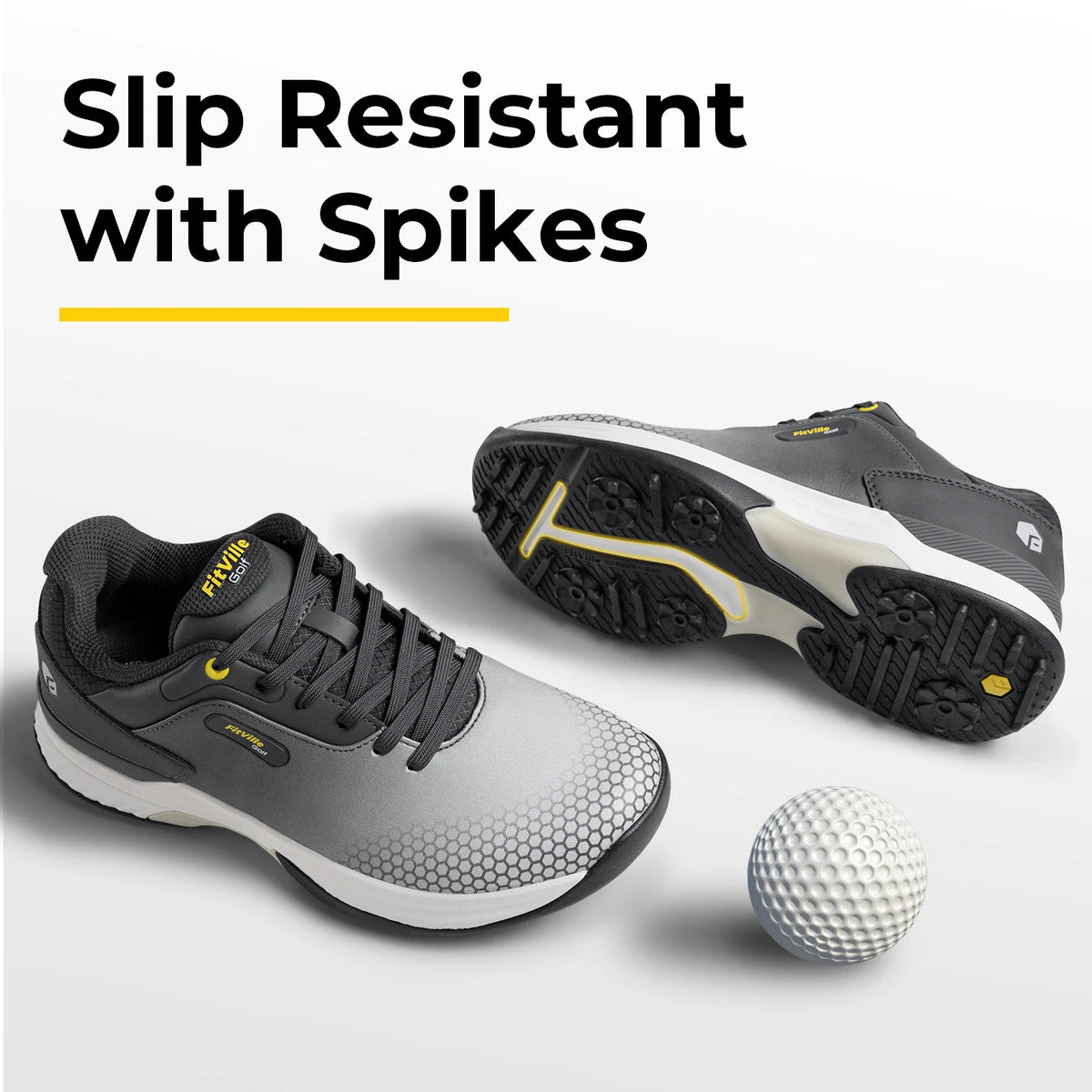 Fitville Men Wide Golf Shoes Breathable Lightweight Comfortable Sneakers