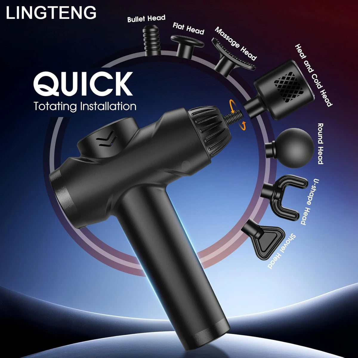 Lingteng Deep Tissue Massage Gun With Hot And Cold Therapy