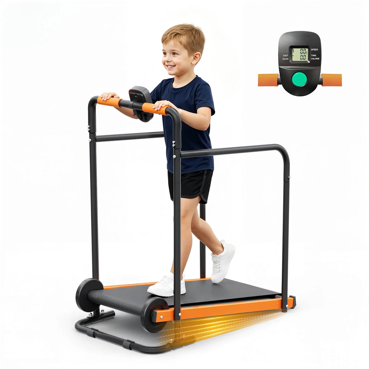 Akluer Self Propelled Kids Treadmill With Padded Rails For Home