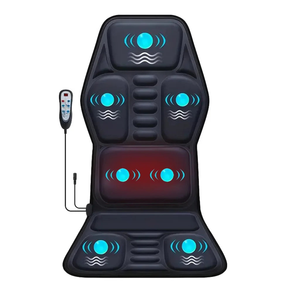 Himouta Heated Back Massager Vibrating Massage Cushion Lumbar Relaxation Device