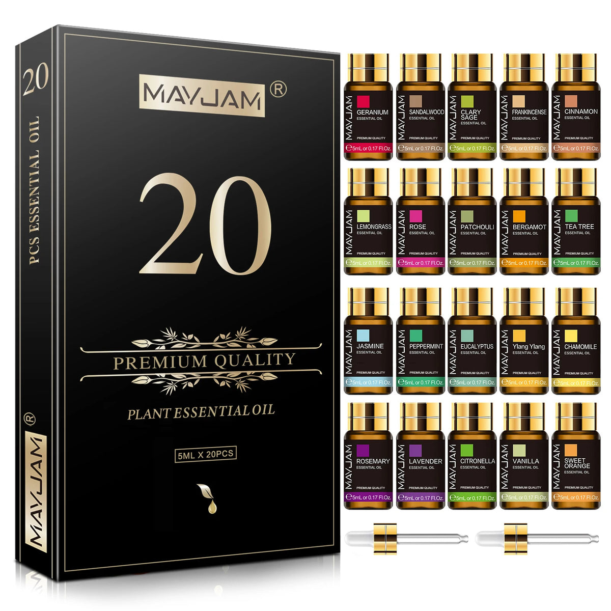 MAYJAM Essential Oils Kit Set Lavender Jasmine Eucalyptus Vanilla
