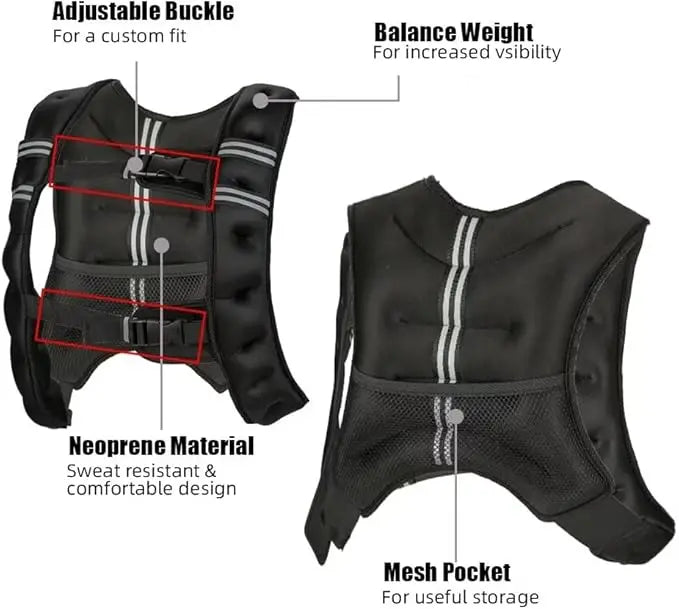 Adjustable Weighted Vest For Men And Women Fitness Training Gear