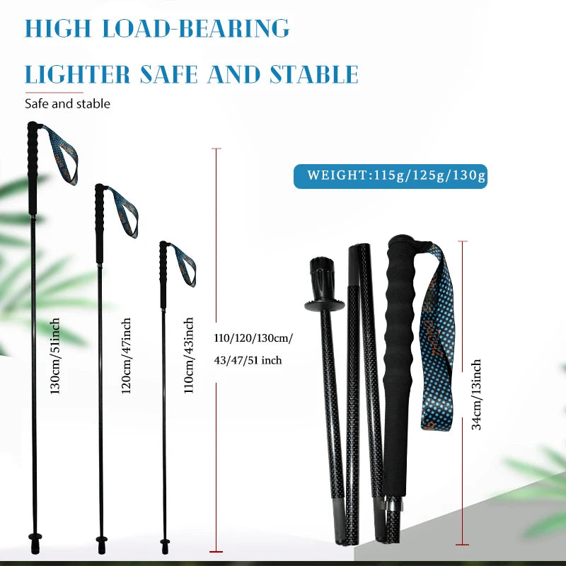 Okhealing Carbon Fiber Telescopic Trekking Poles For Hiking