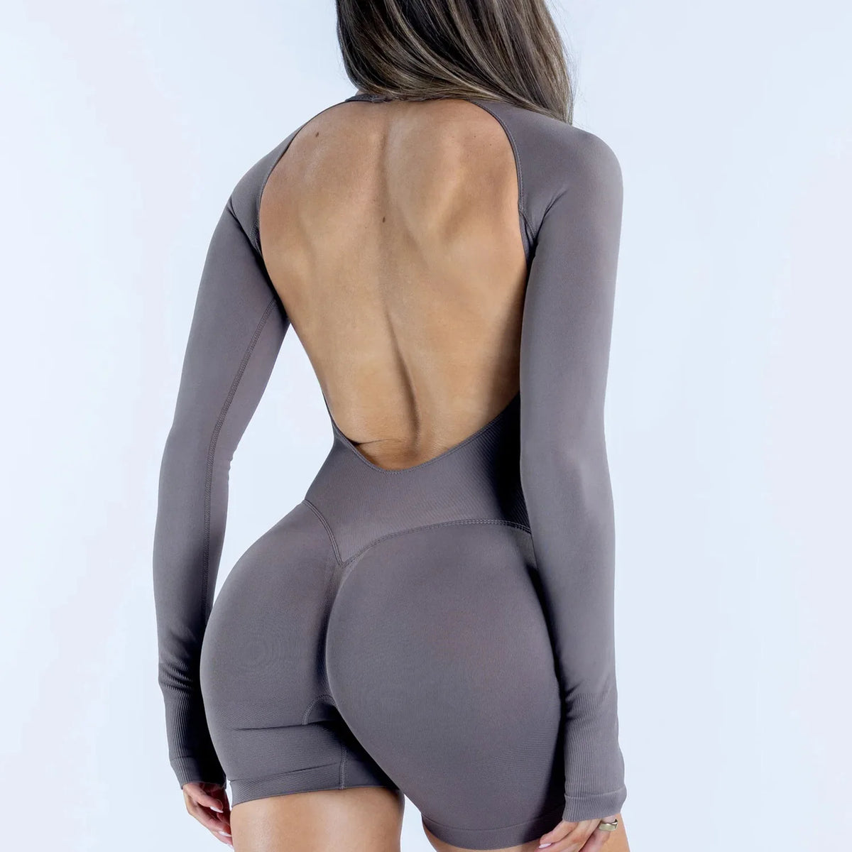 NCLAGEN Women Seamless Long Sleeve Fitness Jumpsuit