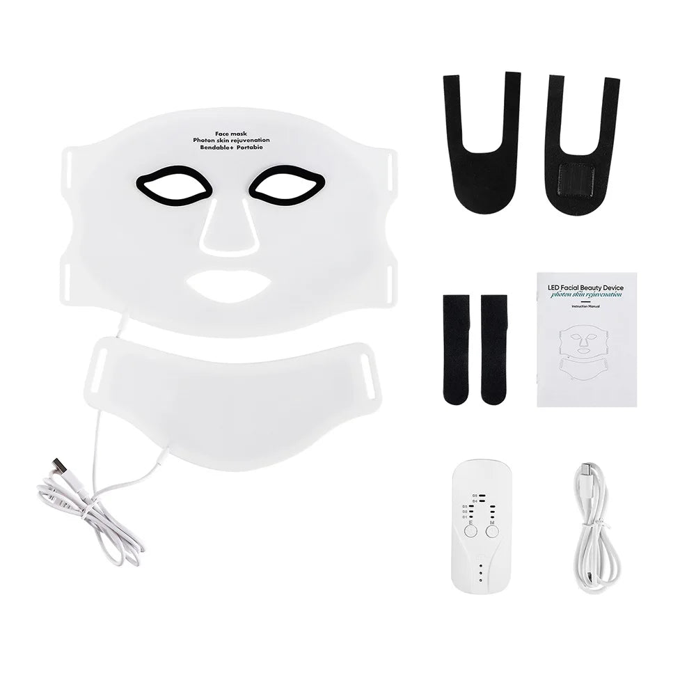 Foreverlily Led Facial Mask Neck Red Light Therapy Skin Rejuvenation