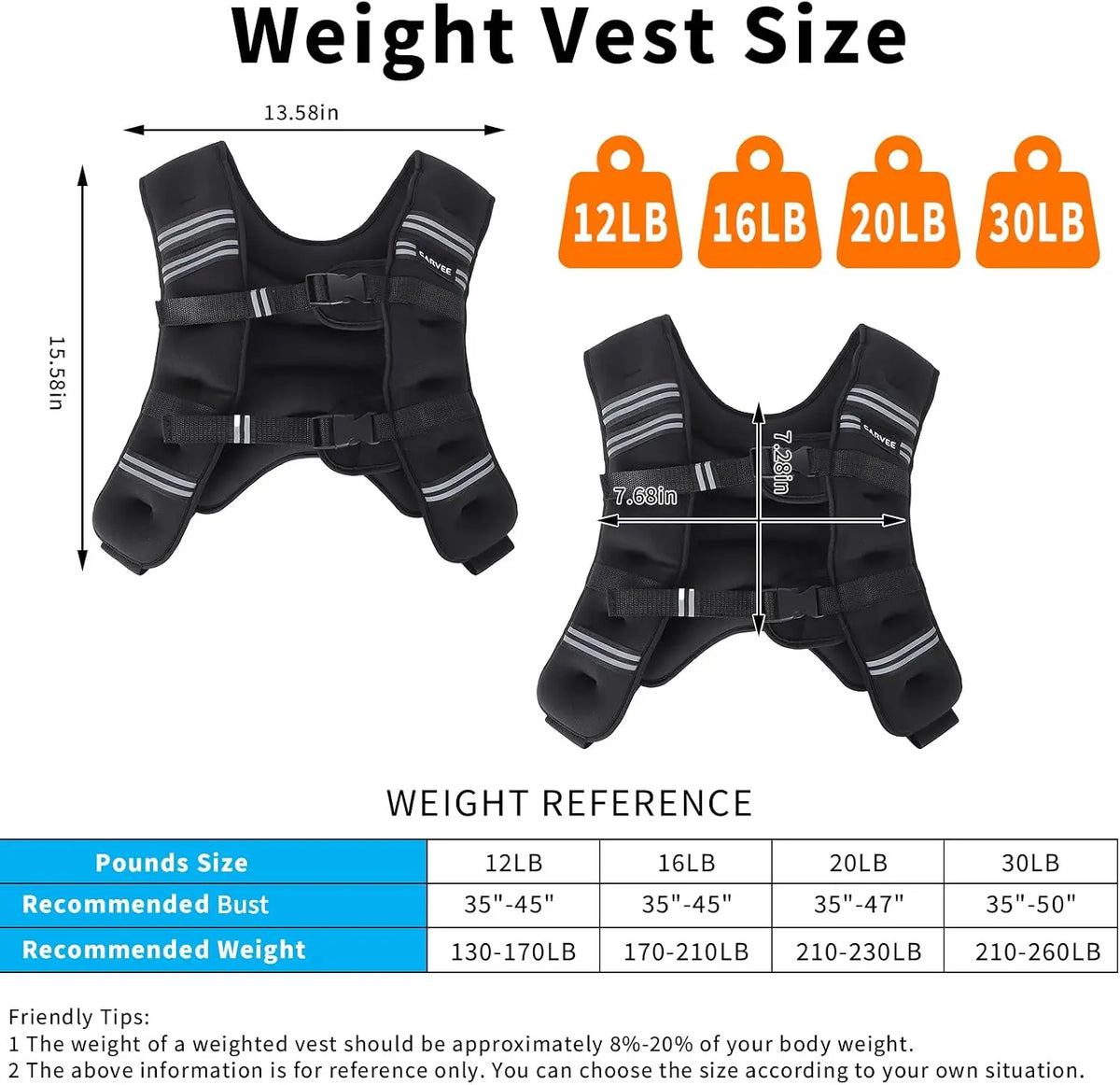 Weighted Vest For Intense Strength Training Workout Rucking Cardio Gear