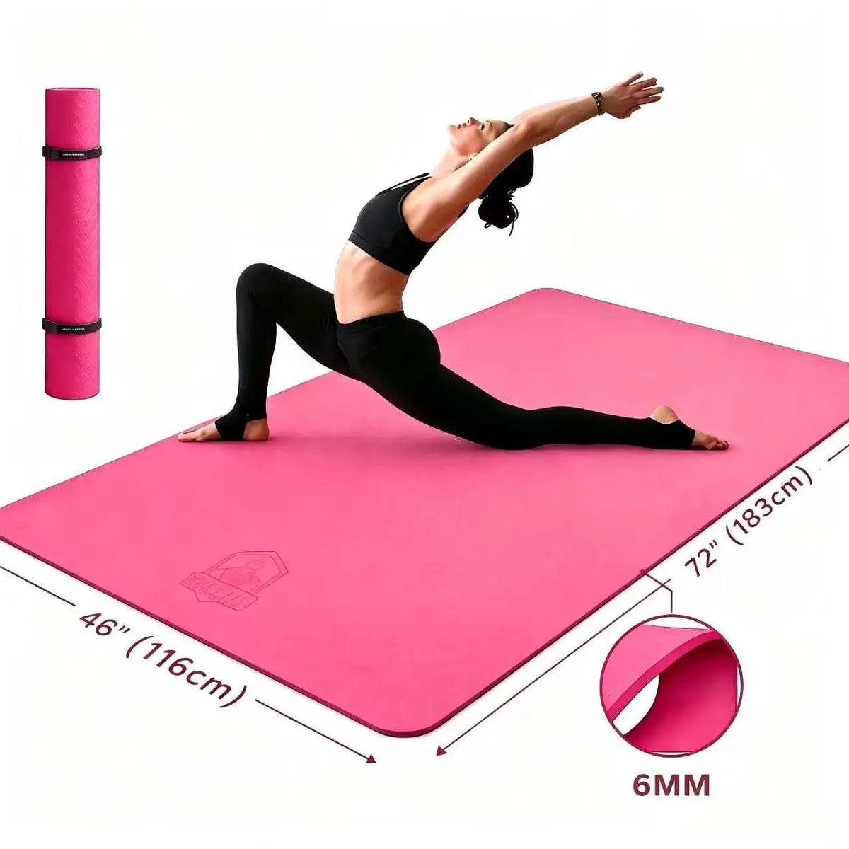 HAPBEAR Extra Large TPE Non Slip Yoga Mat With Bag