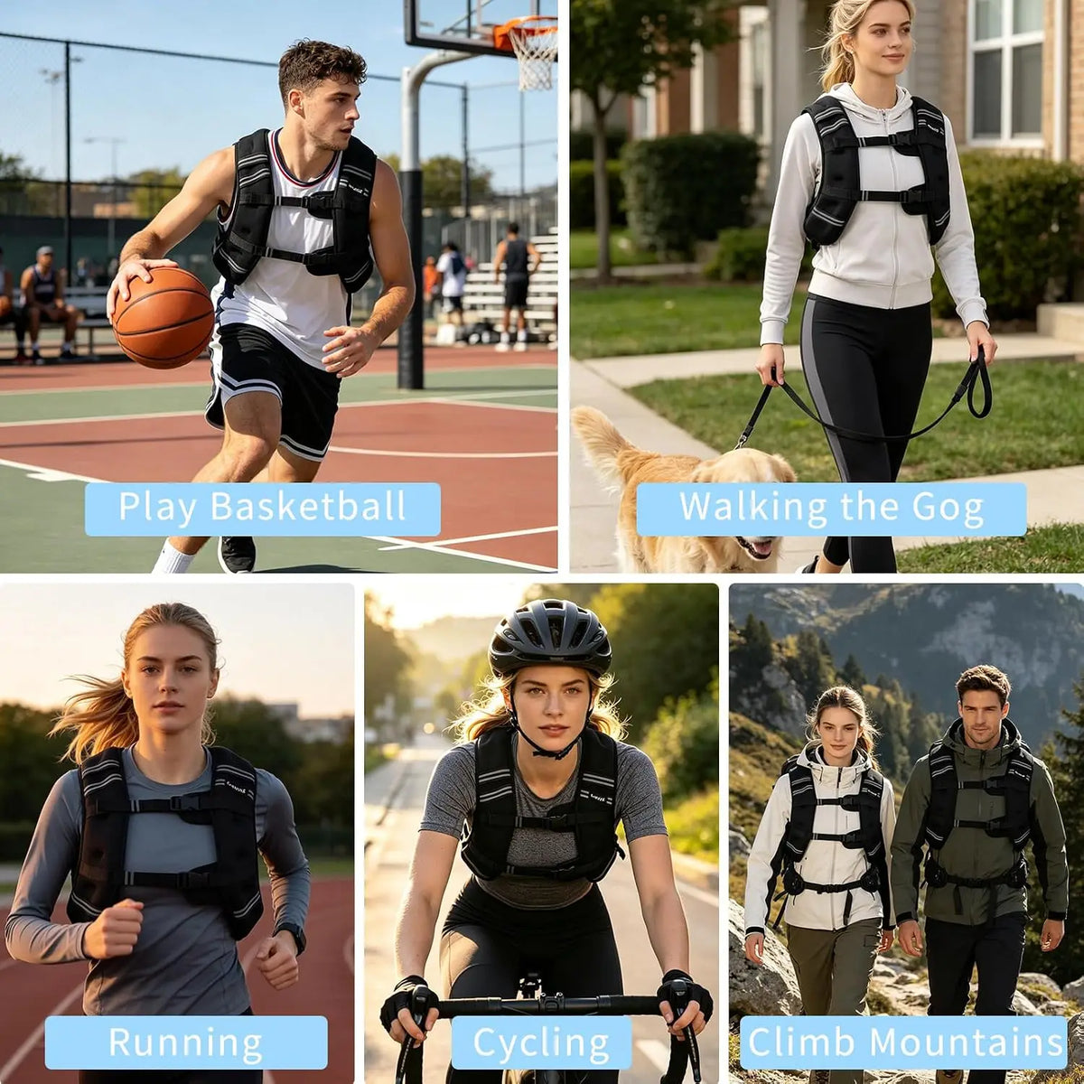 Weighted Vest For Intense Strength Training Workout Rucking Cardio Gear