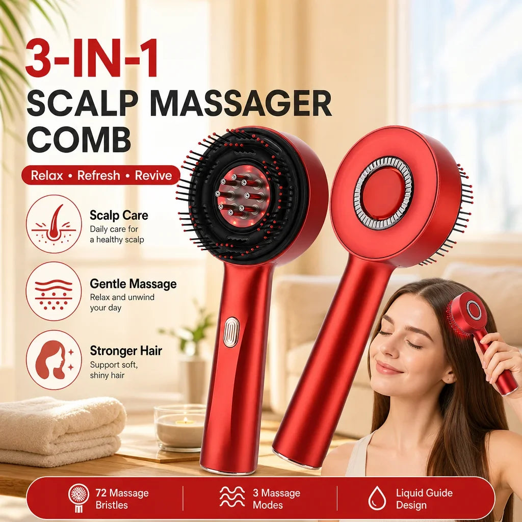 Afdeal Electric Red Light Hair Follicle Kneading Comb