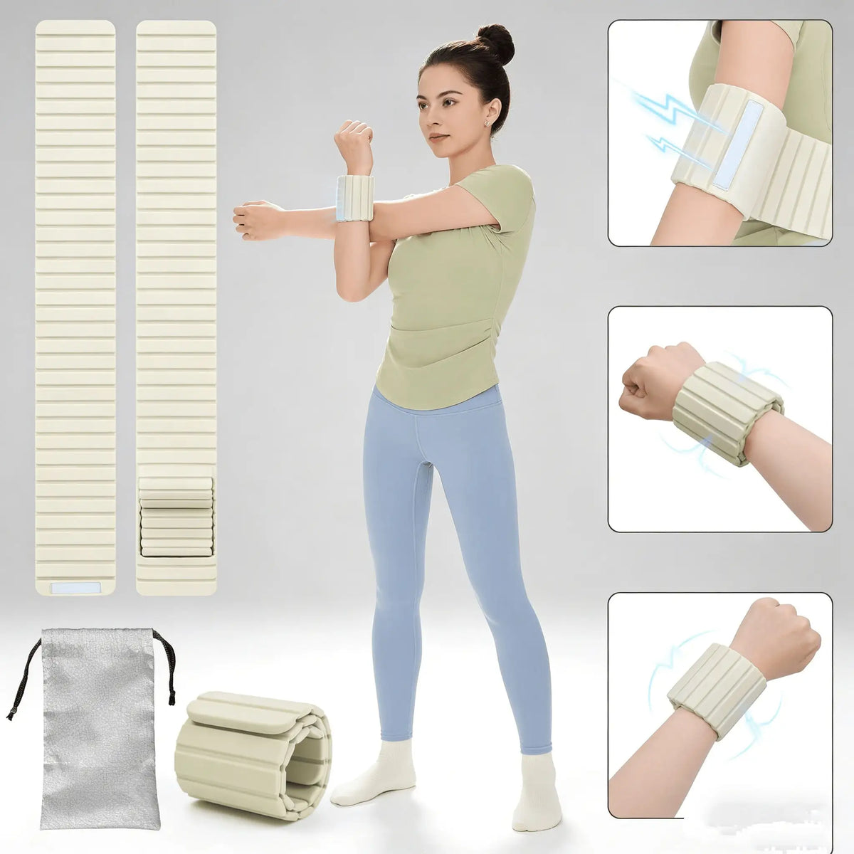 Adjustable Magnetic Ankle Wrist Weights With Steel Blocks