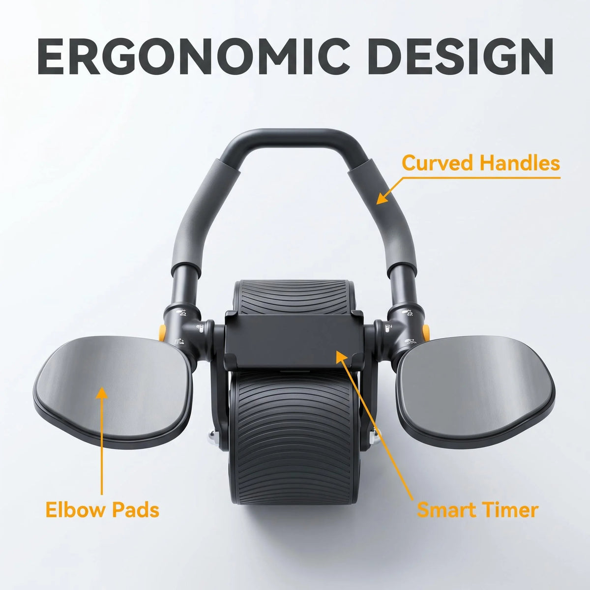 Dual Wheel Ab Roller With Protective Knee Pad And Timer