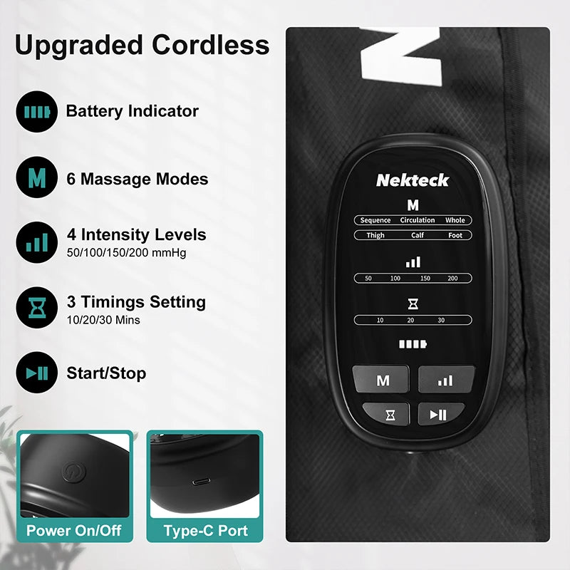Nekteck Air Pressure Leg Massager For Calf Compression Boots