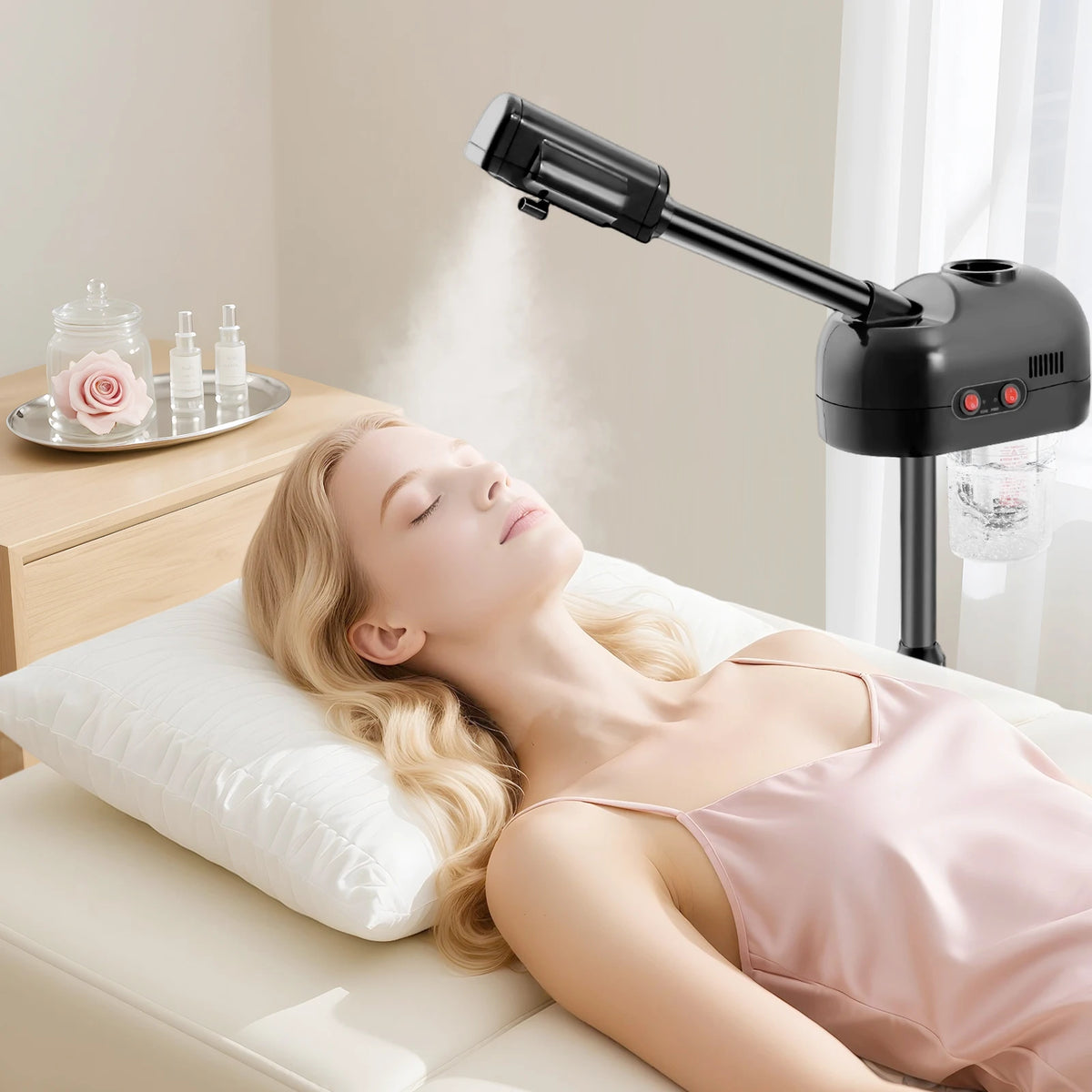 Bymaocar Height Adjustable Ozone Facial Steamer For Salon Spa