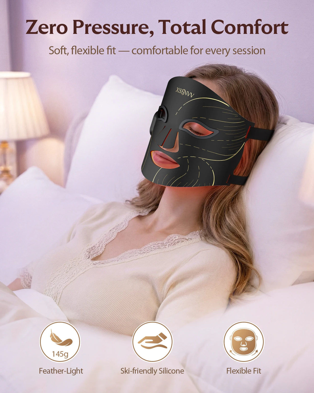 Wireless Facial Light Therapy Mask Rechargeable For Home Use