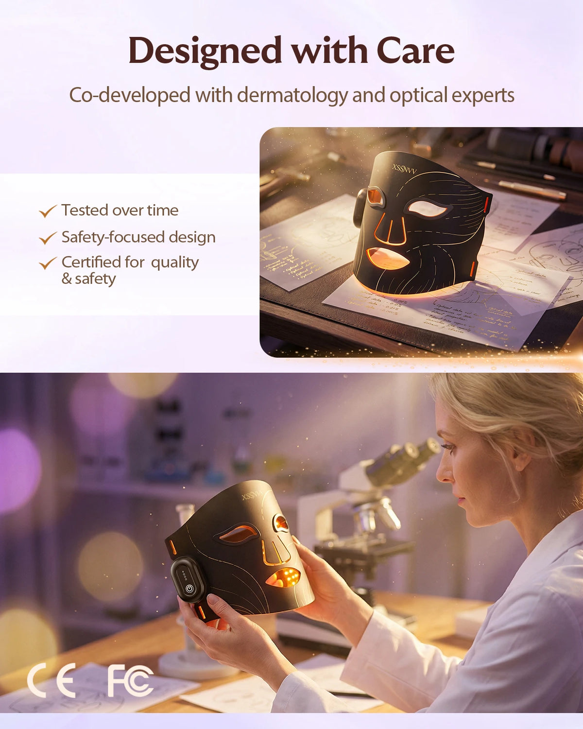 Wireless Facial Light Therapy Mask Rechargeable For Home Use