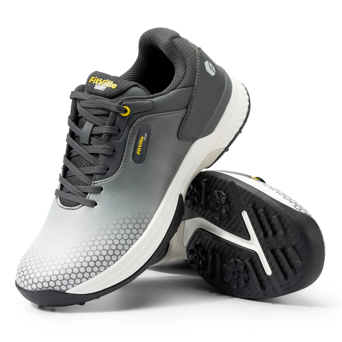 Fitville Men Wide Golf Shoes Breathable Lightweight Comfortable Sneakers