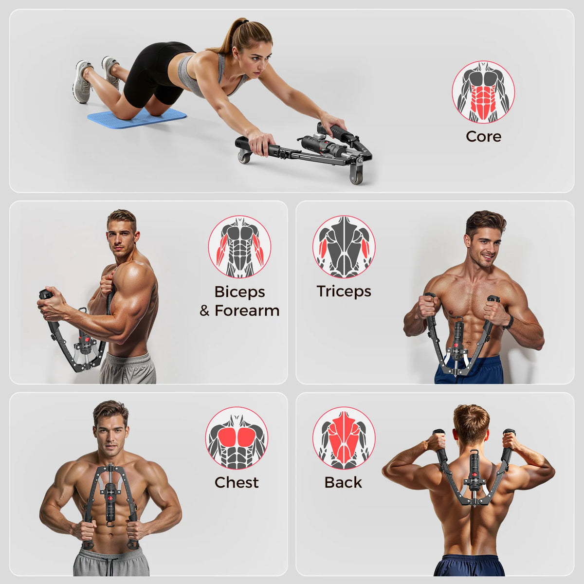 Hydraulic Resistance Full Body Power Twister Board With Ab Wheel