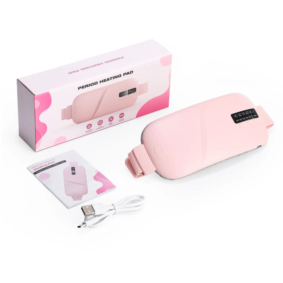 Pastsky Electric Heating Vibration Waist Massage Belt For Menstrual Relief
