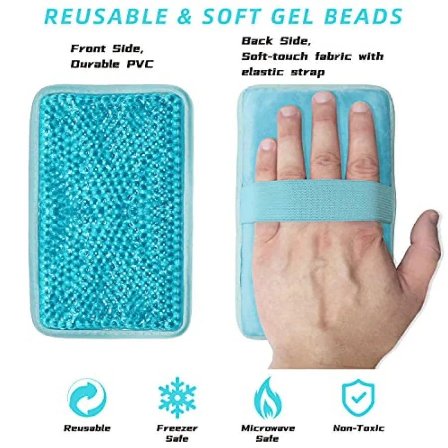 Reusable Gel Bead Ice Pack With Ergonomic Strap For Recovery