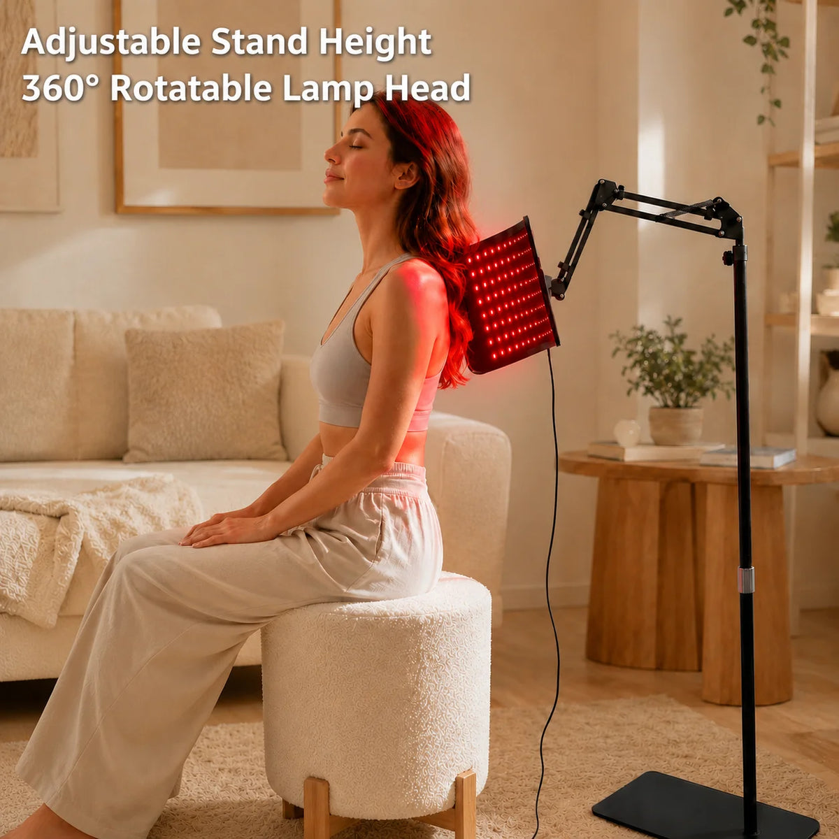 Near Infrared Red Light Therapy Panel With Adjustable Stand Timer