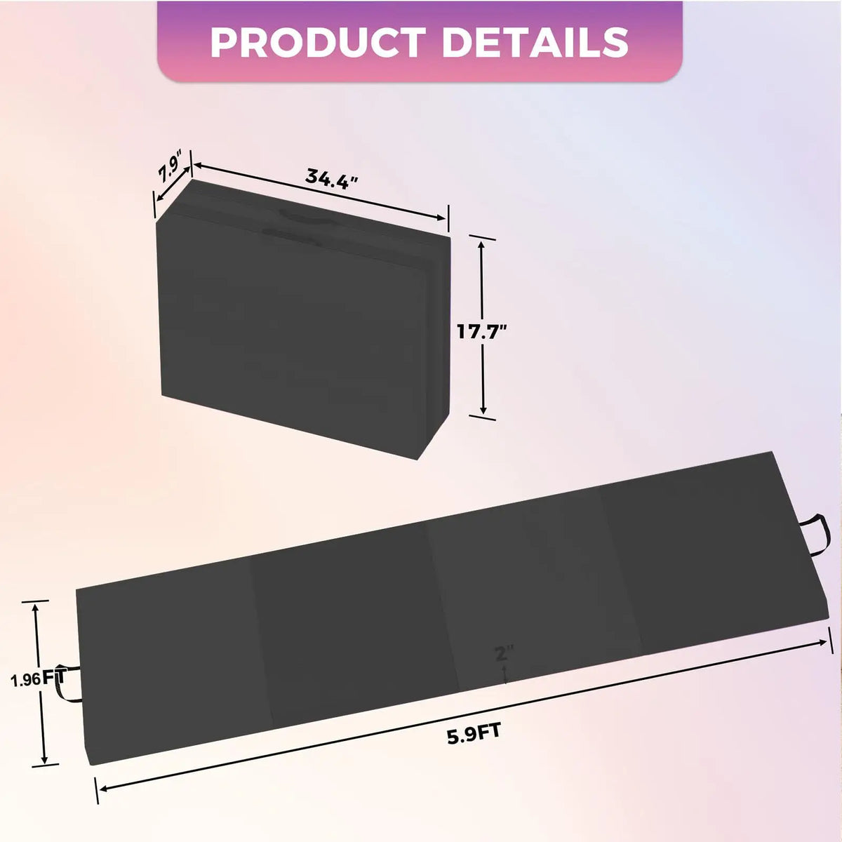 HiMISS Foldable Gymnastics Tumbling Exercise Mat For Home Yoga