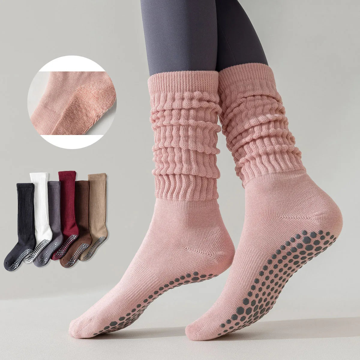 Women Yoga And Pilates Socks With Cotton Silicone Grip