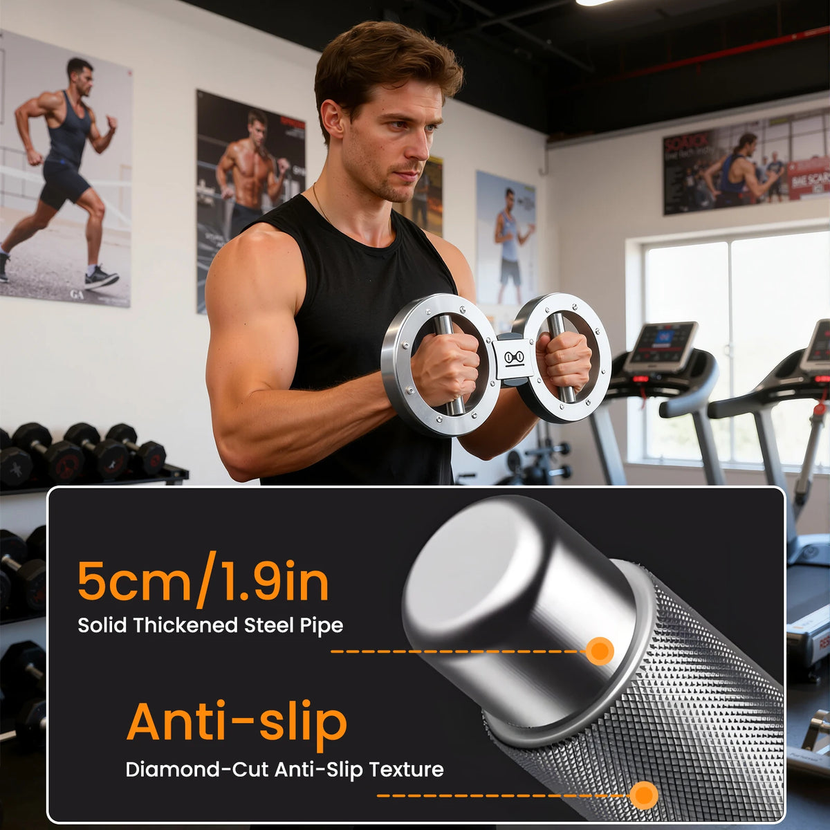 Adjustable Grip Strength Trainer And Wrist Rotator For Forearms