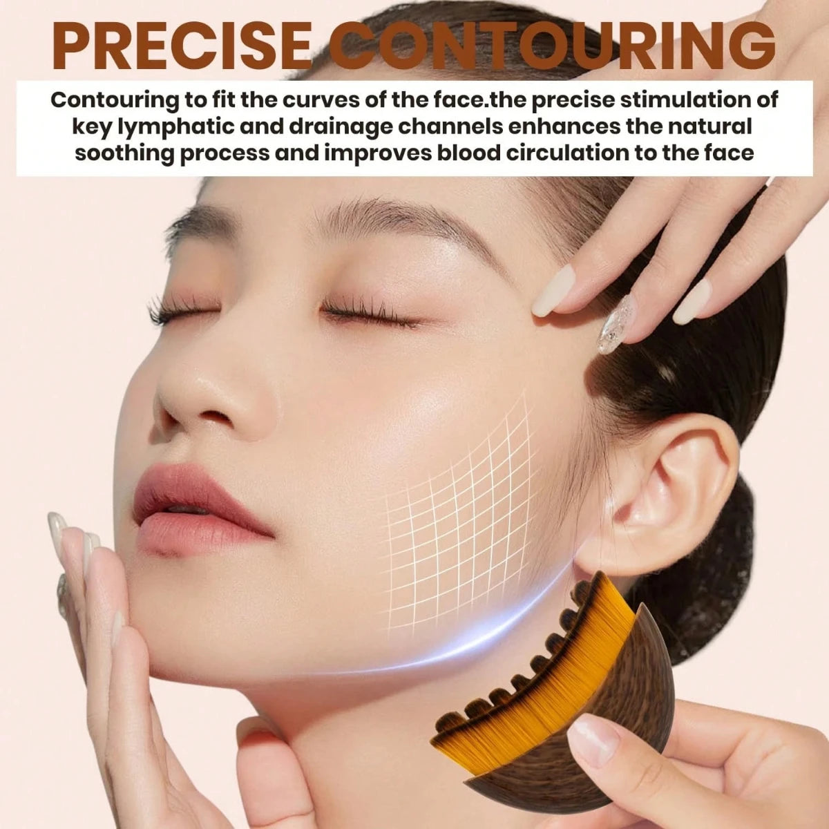Lymphatic Face Brush for Chin and Jawline Sculpting Massage Tool