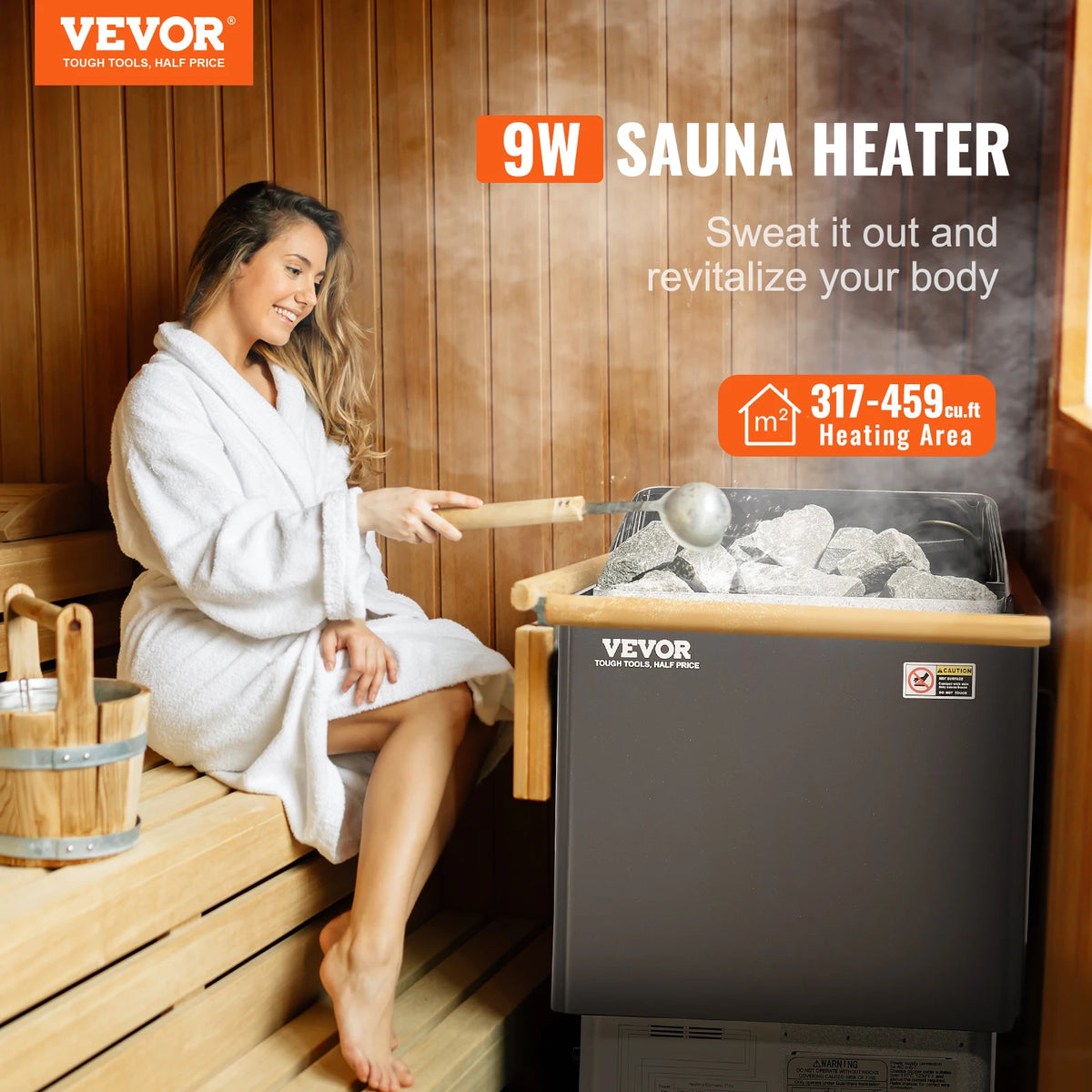 Electric Sauna Heater Stove 220V Adjustable Steam Home